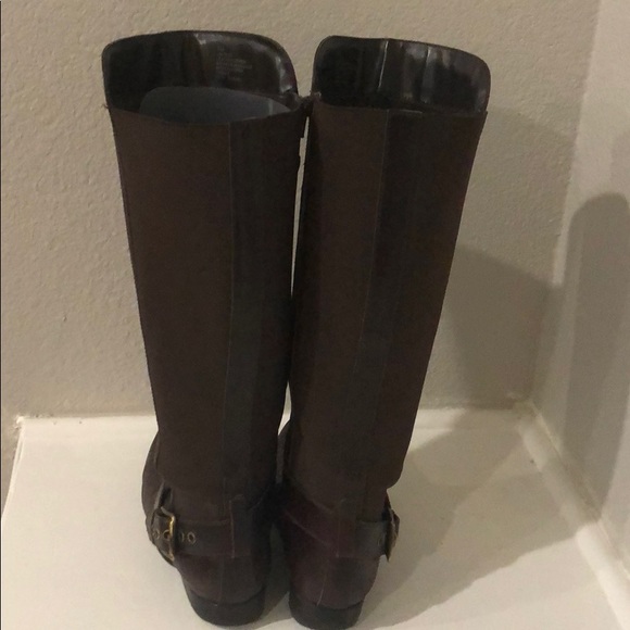 Liz Claiborne Chocolate Colored Leather Boots - Picture 4 of 5